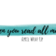 When You Read All Month | April Wrap Up